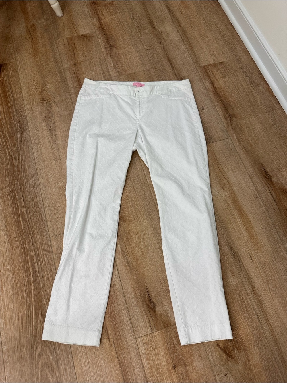 Lilly Pulitzer White Textured Kelly skinny ankle pant